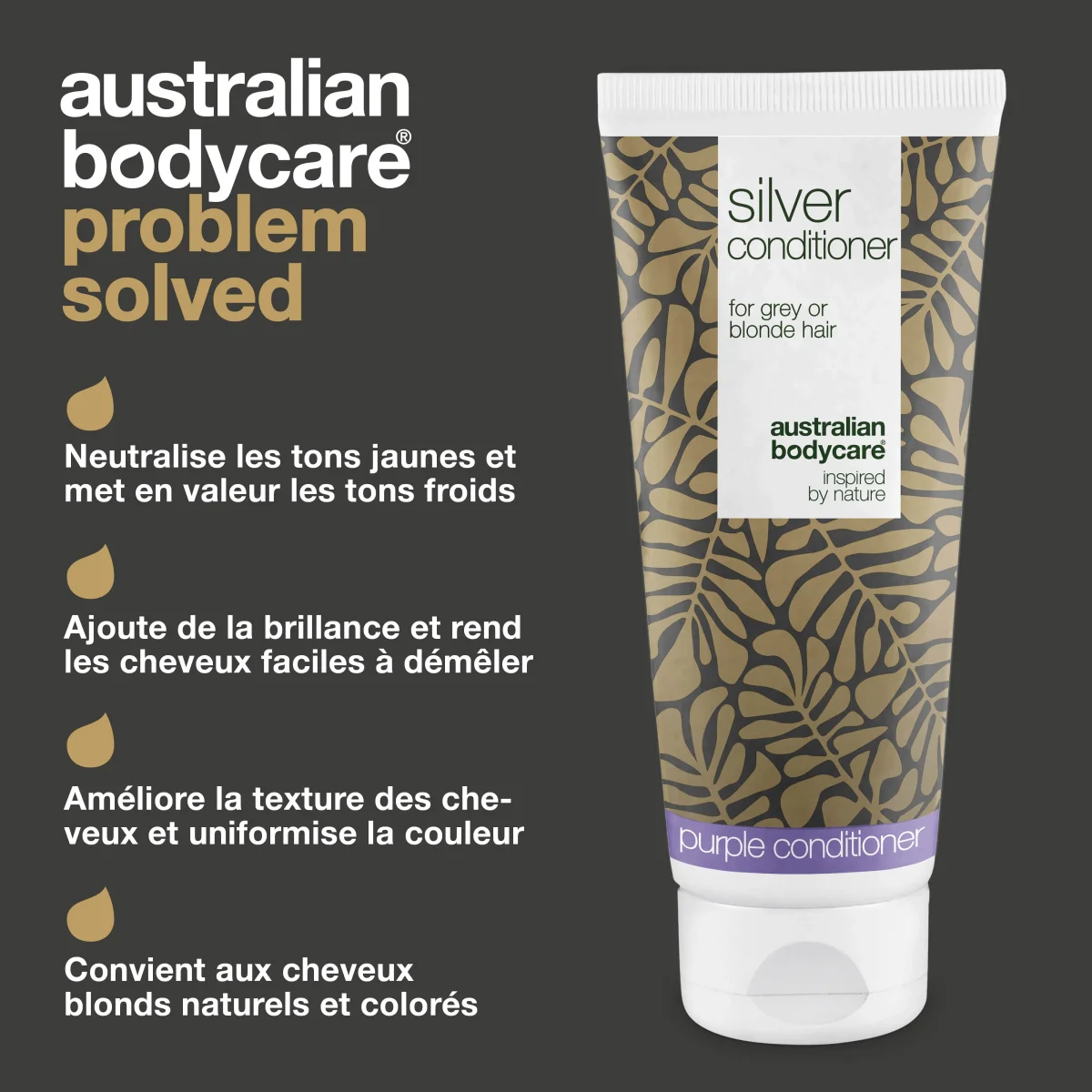 Silver Conditioner pour cheveux gris et blonds – Anti-jaune — Après-shampooing aux pigments violets, élimine le jaune et sublime les tons froids des cheveux gris ou blonds. Ajoute éclat et force. – Image 4