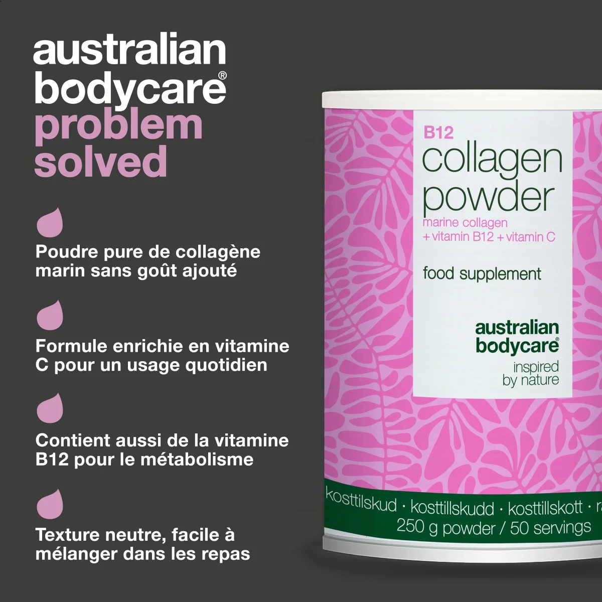 Poudre de collagène avec vitamines C et B12 – 250g — Poudre de collagène à utiliser chaque jour dans vos repas. Avec collagène marin, vitamine C et vitamine B12. – Image 4